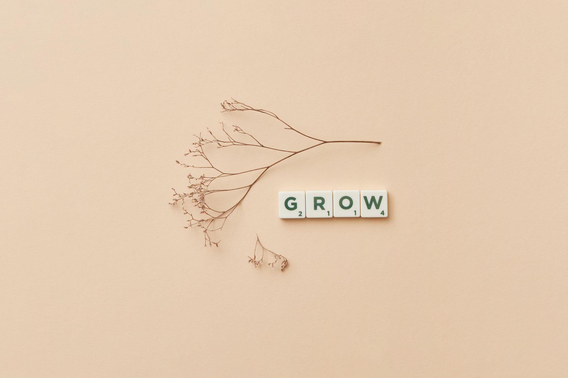 grow text and twig